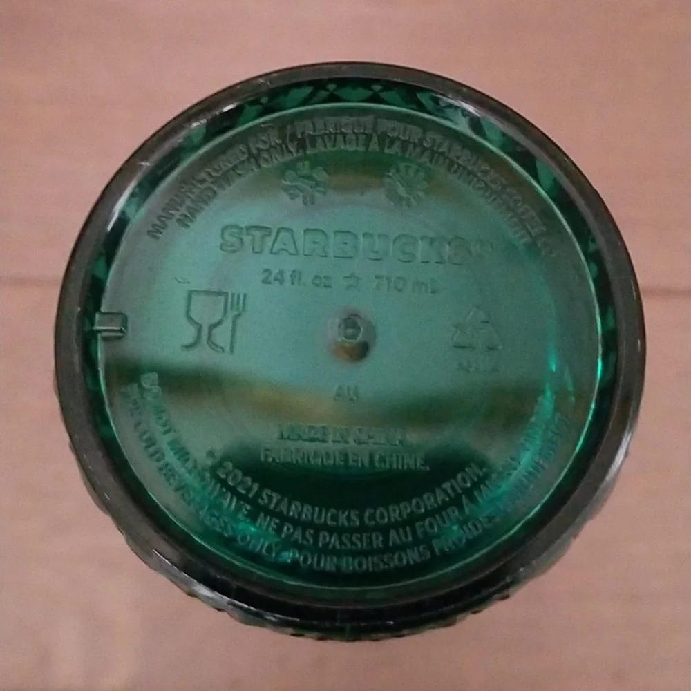 Starbucks Emerald Green Jeweled Venti Tumbler with Straw